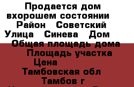 Продается дом  вхорошем состоянии . › Район ­ Советский › Улица ­ Синева › Дом ­ 3 › Общая площадь дома ­ 54 › Площадь участка ­ 3 › Цена ­ 2 100 000 - Тамбовская обл., Тамбов г. Недвижимость » Дома, коттеджи, дачи продажа   